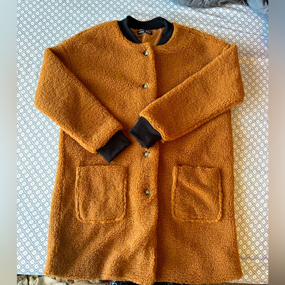 SHEIN long button up coat. Women’s size US 4